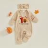 imageKuriozud My First Halloween Outfit Baby Girl Ghost Romper Pumpkin Onesie Newborn Preemie Girl Pajamas Thanksgiving ClothesThanksgiving Beige