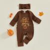 imageKuriozud My First Halloween Outfit Baby Girl Ghost Romper Pumpkin Onesie Newborn Preemie Girl Pajamas Thanksgiving ClothesThanksgiving Brown