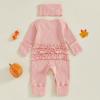 imageKuriozud My First Halloween Outfit Baby Girl Ghost Romper Pumpkin Onesie Newborn Preemie Girl Pajamas Thanksgiving ClothesThanksgiving Pink