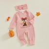imageKuriozud My First Halloween Outfit Baby Girl Ghost Romper Pumpkin Onesie Newborn Preemie Girl Pajamas Thanksgiving ClothesThanksgiving Pink