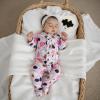 imageKuriozud Newborn Baby Girl Boy Footie Romper One Piece Jumpsuit Sleeper Infant ClothesFlower  Ghost Pink