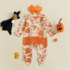 imageKuriozud Newborn Baby Girl Boy Footie Romper One Piece Jumpsuit Sleeper Infant ClothesFlower  Pumpkin Orange