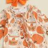 imageKuriozud Newborn Baby Girl Boy Footie Romper One Piece Jumpsuit Sleeper Infant ClothesFlower  Pumpkin Orange