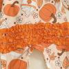 imageKuriozud Newborn Baby Girl Boy Footie Romper One Piece Jumpsuit Sleeper Infant ClothesFlower  Pumpkin Orange