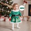 imageKuriozud Newborn Baby Girl Christmas Outfit Long Sleeve Ruffle Romper Jumpsuit with Headband Cute Infant Girl ClothesChristmas Tree Green