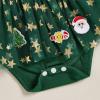 imageKuriozud Newborn Baby Girl Christmas Outfit Long Sleeve Ruffle Romper Jumpsuit with Headband Cute Infant Girl ClothesMerry Christmas Green
