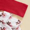 imageKuriozud Newborn Baby Girl Christmas Outfit Long Sleeve Ruffle Romper Jumpsuit with Headband Cute Infant Girl ClothesReindeer White