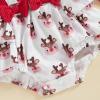 imageKuriozud Newborn Baby Girl Christmas Outfit Long Sleeve Ruffle Romper Jumpsuit with Headband Cute Infant Girl ClothesReindeer White