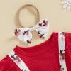 imageKuriozud Newborn Baby Girl Christmas Outfit Long Sleeve Ruffle Romper Jumpsuit with Headband Cute Infant Girl ClothesReindeer White
