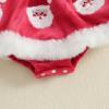 imageKuriozud Newborn Baby Girl Christmas Outfit Long Sleeve Ruffle Romper Jumpsuit with Headband Cute Infant Girl ClothesSanta Red