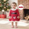 imageKuriozud Newborn Baby Girl Christmas Outfit Long Sleeve Ruffle Romper Jumpsuit with Headband Cute Infant Girl ClothesSanta Red