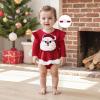 imageKuriozud Newborn Baby Girl Christmas Outfit Long Sleeve Ruffle Romper Jumpsuit with Headband Cute Infant Girl ClothesSanta Sequins Tulle Red