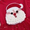 imageKuriozud Newborn Baby Girl Christmas Outfit Long Sleeve Ruffle Romper Jumpsuit with Headband Cute Infant Girl ClothesSanta Sequins Tulle Red