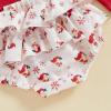 imageKuriozud Newborn Baby Girl Christmas Outfit Long Sleeve Ruffle Romper Jumpsuit with Headband Cute Infant Girl ClothesSanta White