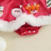 imageKuriozud Newborn Baby Girl Christmas Outfit Long Sleeve Ruffle Romper Jumpsuit with Headband Cute Infant Girl ClothesSnowman Reindeer Santa Tree