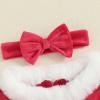 imageKuriozud Newborn Baby Girl Christmas Outfit Long Sleeve Ruffle Romper Jumpsuit with Headband Cute Infant Girl ClothesSnowman Reindeer Santa Tree