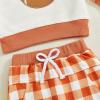 imageKuriozud Toddler Baby Boy Thanksgiving Outfit Little Turkey Shirt Long Sleeve Sweatshirt Pants Set Newborn Boy Fall ClothesFootball Turkey Plaid