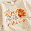 imageKuriozud Toddler Baby Boy Thanksgiving Outfit Little Turkey Shirt Long Sleeve Sweatshirt Pants Set Newborn Boy Fall ClothesTurkey Aint the Only Thing in the Oven Apricot