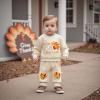 imageKuriozud Toddler Baby Boy Thanksgiving Outfit Little Turkey Shirt Long Sleeve Sweatshirt Pants Set Newborn Boy Fall ClothesTurkey Aint the Only Thing in the Oven Apricot