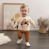 imageKuriozud Toddler Baby Boy Thanksgiving Outfit Little Turkey Shirt Long Sleeve Sweatshirt Pants Set Newborn Boy Fall ClothesTurkey Car Gobble Khaki