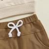 imageKuriozud Toddler Baby Boy Thanksgiving Outfit Little Turkey Shirt Long Sleeve Sweatshirt Pants Set Newborn Boy Fall ClothesTurkey Car Gobble Khaki