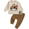 imageKuriozud Toddler Baby Boy Thanksgiving Outfit Little Turkey Shirt Long Sleeve Sweatshirt Pants Set Newborn Boy Fall ClothesTurkey Car Gobble Khaki