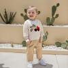 imageKuriozud Toddler Baby Boy Spring Fall Winter Clothes Outfit Embroidery Sweatshirt Tops Pants Set 6 12 18 24Months 2t 3t 4tFootball Khaki