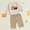 imageKuriozud Toddler Baby Boy Spring Fall Winter Clothes Outfit Embroidery Sweatshirt Tops Pants Set 6 12 18 24Months 2t 3t 4tFootball Khaki