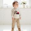 imageKuriozud Toddler Baby Boy Spring Fall Winter Clothes Outfit Embroidery Sweatshirt Tops Pants Set 6 12 18 24Months 2t 3t 4tFootball Khaki