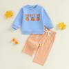 imageKuriozud Toddler Baby Boy Spring Fall Winter Clothes Outfit Embroidery Sweatshirt Tops Pants Set 6 12 18 24Months 2t 3t 4tMamas Boy Blue