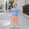 imageKuriozud Toddler Baby Boy Spring Fall Winter Clothes Outfit Embroidery Sweatshirt Tops Pants Set 6 12 18 24Months 2t 3t 4tMamas Boy Blue
