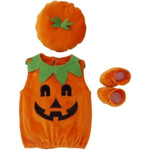 imageKuriozud Toddler Baby Girl Boy Halloween Pumpkin Costume Sleeveless Tee Top with Hat OutfitsOrange a