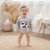 imageKuriozud Newborn Baby Boy Girl Bubble Romper Funny Letter Long Sleeve Oversized Sweater Tops Fall Winter ClothesPumpkin Ghost Grey