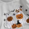 imageKuriozud Newborn Baby Boy Girl Bubble Romper Funny Letter Long Sleeve Oversized Sweater Tops Fall Winter ClothesPumpkin Ghost Grey