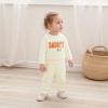 imageKuriozud Toddler Baby Girl Fall Winter Clothes Cute Print Long Sleeve Crewneck Sweatshirt and Jogger Pants Set 2 Piece OutfitDaddys Girl Daisy Beige