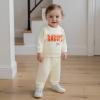 imageKuriozud Toddler Baby Girl Fall Winter Clothes Cute Print Long Sleeve Crewneck Sweatshirt and Jogger Pants Set 2 Piece OutfitDaddys Girl Daisy Beige
