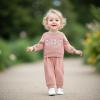 imageKuriozud Toddler Baby Girl Fall Winter Clothes Cute Print Long Sleeve Crewneck Sweatshirt and Jogger Pants Set 2 Piece OutfitDaddys Girl Daisy Pink