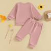 imageKuriozud Toddler Baby Girl Fall Winter Clothes Cute Print Long Sleeve Crewneck Sweatshirt and Jogger Pants Set 2 Piece OutfitDaddys Girl Daisy Pink
