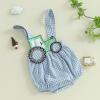 imageKuriozud Baby Boy Tractor Overall Romper Plaid Sleeveless Jumpsuit Cute Infant Boy Farm Outfit Spring Summer ClothesPlaid Blue