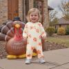 imageKuriozud Newborn Baby Boy Thanksgiving Outfit Little Turkey Romper Long Sleeve Jumpsuit Infant Boy Fall ClothesTurkey Khaki