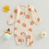 imageKuriozud Newborn Baby Boy Thanksgiving Outfit Little Turkey Romper Long Sleeve Jumpsuit Infant Boy Fall ClothesTurkey Khaki
