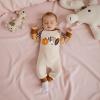 imageKuriozud Newborn Baby Boy Thanksgiving Outfit Little Turkey Romper Long Sleeve Jumpsuit Infant Boy Fall ClothesTurkey Pumpkin Football Plaid