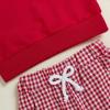 imageKuriozud Toddler Baby Christmas Outfit Car Holiday Tree Long Sleeve Sweatshirt and Plaid Pants 2 Piece SetCandy Cane Gingerbread Red
