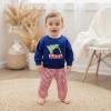 imageKuriozud Toddler Baby Christmas Outfit Car Holiday Tree Long Sleeve Sweatshirt and Plaid Pants 2 Piece SetCar and Tree Navy Blue