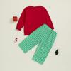 imageKuriozud Toddler Baby Christmas Outfit Car Holiday Tree Long Sleeve Sweatshirt and Plaid Pants 2 Piece SetCar and Tree Red