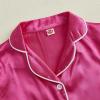 imageKuriozud Toddler Baby Girl Summer Satin Pajamas Kids Summer Pjs Set Short Sleeve Button Down Nightwear Sleepwear 06TEwatermelon Red