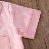 imageKuriozud Toddler Baby Girl Summer Satin Pajamas Kids Summer Pjs Set Short Sleeve Button Down Nightwear Sleepwear 06TSummerpink