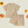 imageKuriozud Toddler Baby Girl Summer Satin Pajamas Kids Summer Pjs Set Short Sleeve Button Down Nightwear Sleepwear 06TTurkeykhaki
