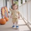 imageKuriozud Toddler Baby Girl Summer Satin Pajamas Kids Summer Pjs Set Short Sleeve Button Down Nightwear Sleepwear 06TTurkeykhaki