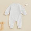 imageKuriozud Baby Boy Western Romper Letter Print Round Neck Long Sleeve Full Length Sweatshirt Jumpsuit for Fall WinterGray